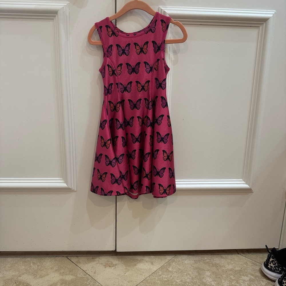 Terez Pink Butterfly Print Dress